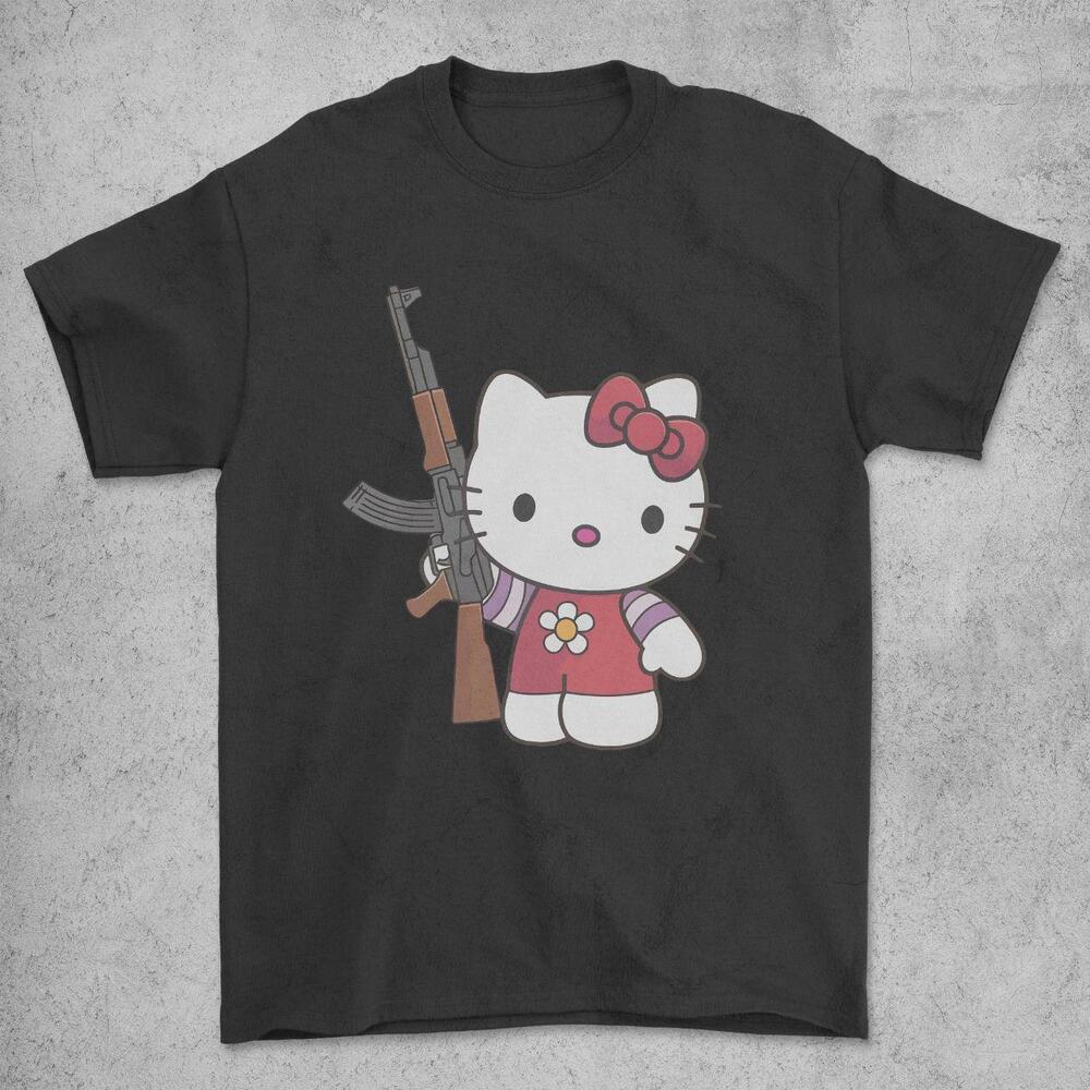 Style Hello Kitty Ak-47 T-Shirt Black